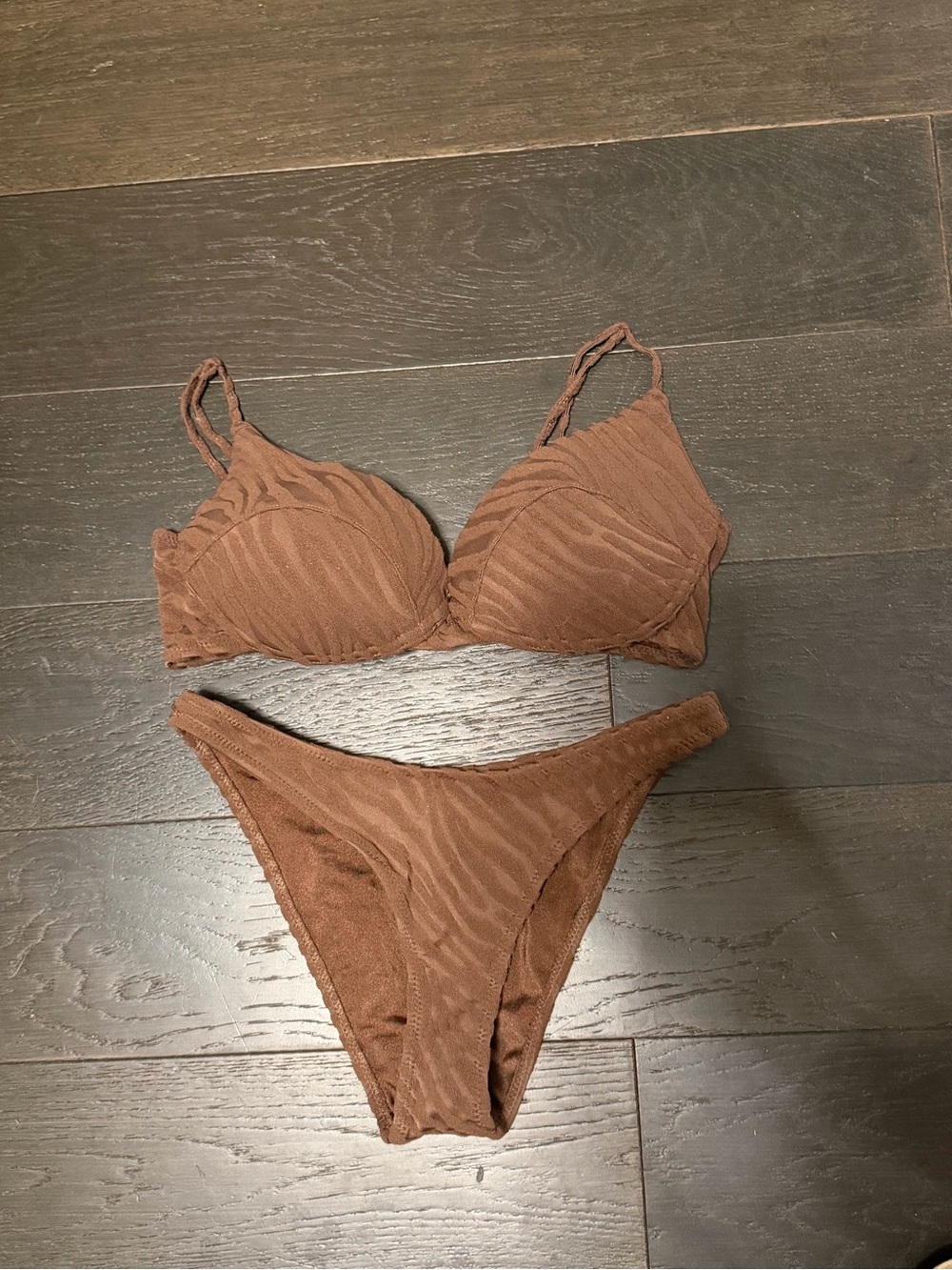 Triangl Brown Textured Bikini